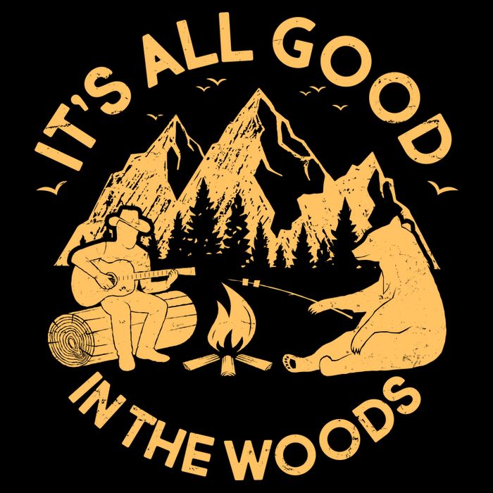 It's All Good In The Woods Wilderness Camping Cropped Pullover Crew