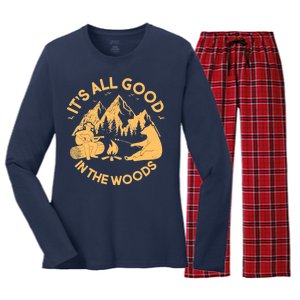 It's All Good In The Woods Wilderness Camping Women's Long Sleeve Flannel Pajama Set 