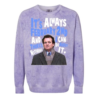 It's Always February 2nd There's Nothing I Can Do About It Groundhog Day Colorblast Crewneck Sweatshirt