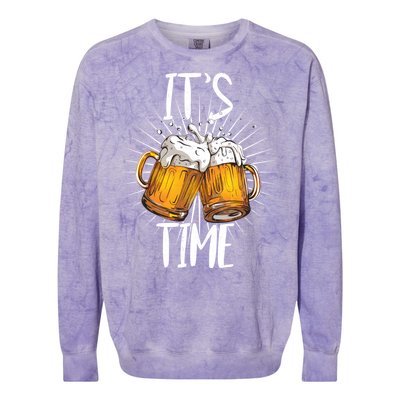 It's Beer Time Colorblast Crewneck Sweatshirt