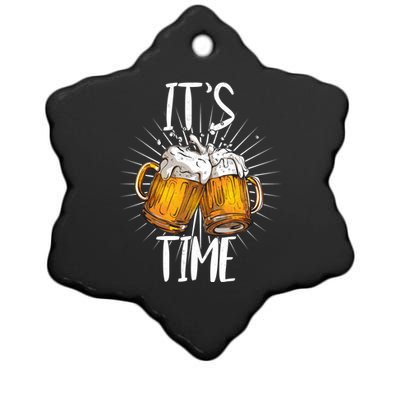 It's Beer Time Ceramic Star Ornament