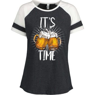 It's Beer Time Enza Ladies Jersey Colorblock Tee