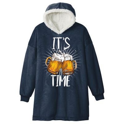 It's Beer Time Hooded Wearable Blanket