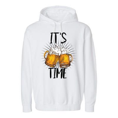 It's Beer Time Garment-Dyed Fleece Hoodie