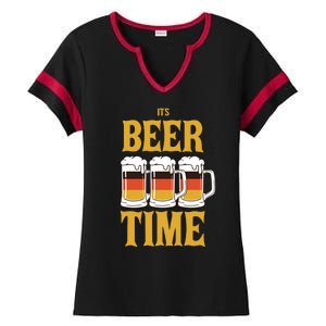 It's Beer Time German Flag Ladies Halftime Notch Neck Tee