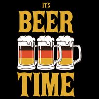 It's Beer Time German Flag Stripe Pom Pom Beanie