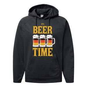 It's Beer Time German Flag Performance Fleece Hoodie