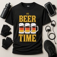 It's Beer Time German Flag Cooling Performance Crew T-Shirt