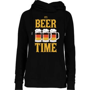 It's Beer Time German Flag Womens Funnel Neck Pullover Hood