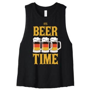 It's Beer Time German Flag Women's Racerback Cropped Tank