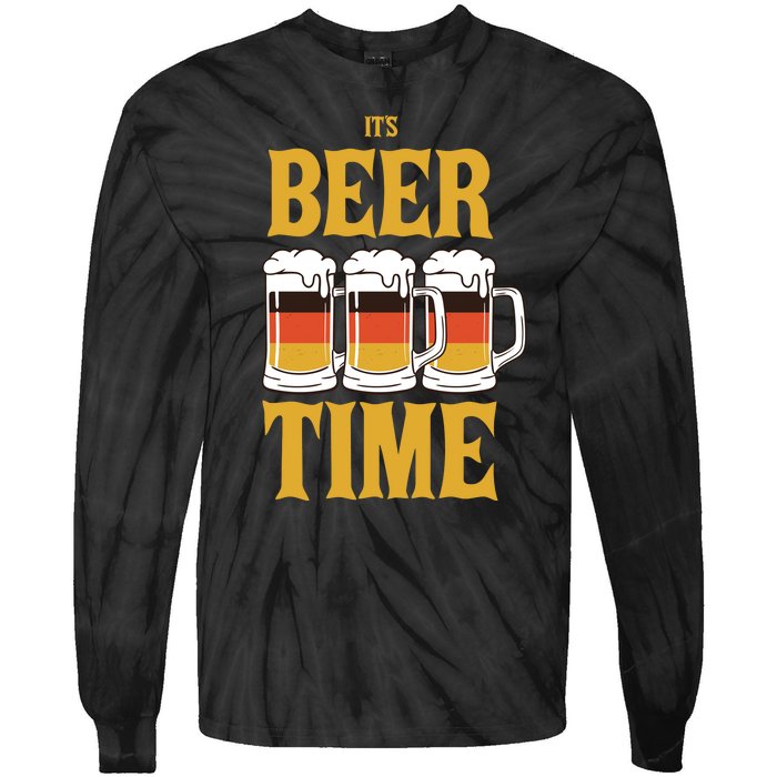 It's Beer Time German Flag Tie-Dye Long Sleeve Shirt