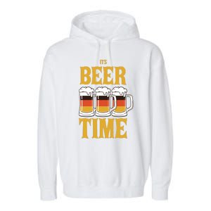 It's Beer Time German Flag Garment-Dyed Fleece Hoodie