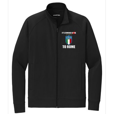 It's Coming To Rome Italy Soccer 2021 Italian Italia Champions  Stretch Full-Zip Cadet Jacket