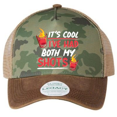 It's Cool I've Had Both My Shots Flaming Drinks Legacy Tie Dye Trucker Hat
