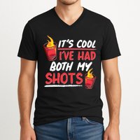 It's Cool I've Had Both My Shots Flaming Drinks V-Neck T-Shirt