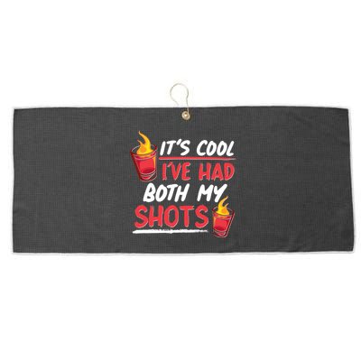 It's Cool I've Had Both My Shots Flaming Drinks Large Microfiber Waffle Golf Towel