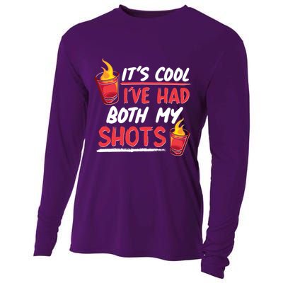 It's Cool I've Had Both My Shots Flaming Drinks Cooling Performance Long Sleeve Crew