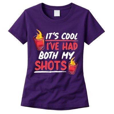 It's Cool I've Had Both My Shots Flaming Drinks Womens T-Shirt