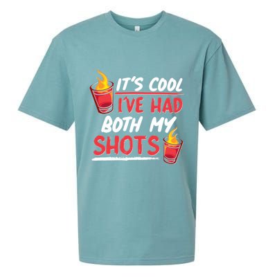 It's Cool I've Had Both My Shots Flaming Drinks Sueded Cloud Jersey T-Shirt
