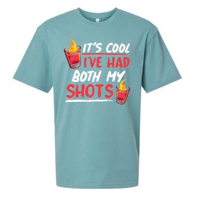 It's Cool I've Had Both My Shots Flaming Drinks Sueded Cloud Jersey T-Shirt