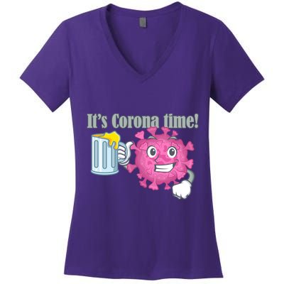 It's Corona Time Virus Women's V-Neck T-Shirt