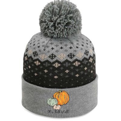 It's Fall Y'all Pumpkin Illustration The Baniff Cuffed Pom Beanie