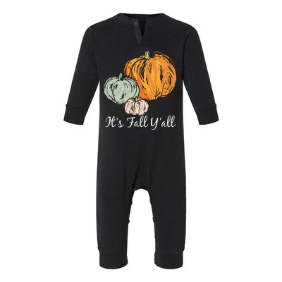 It's Fall Y'all Pumpkin Illustration Infant Fleece One Piece