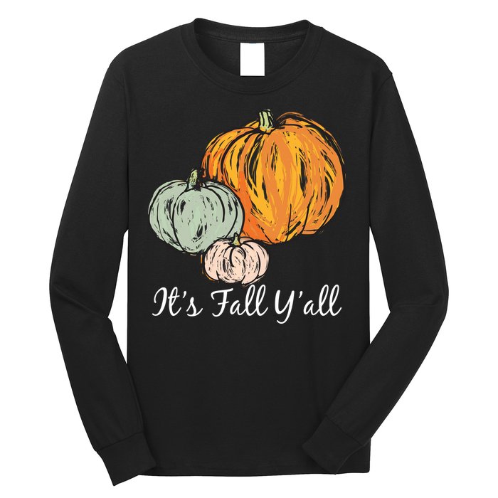 It's Fall Y'all Pumpkin Illustration Long Sleeve Shirt