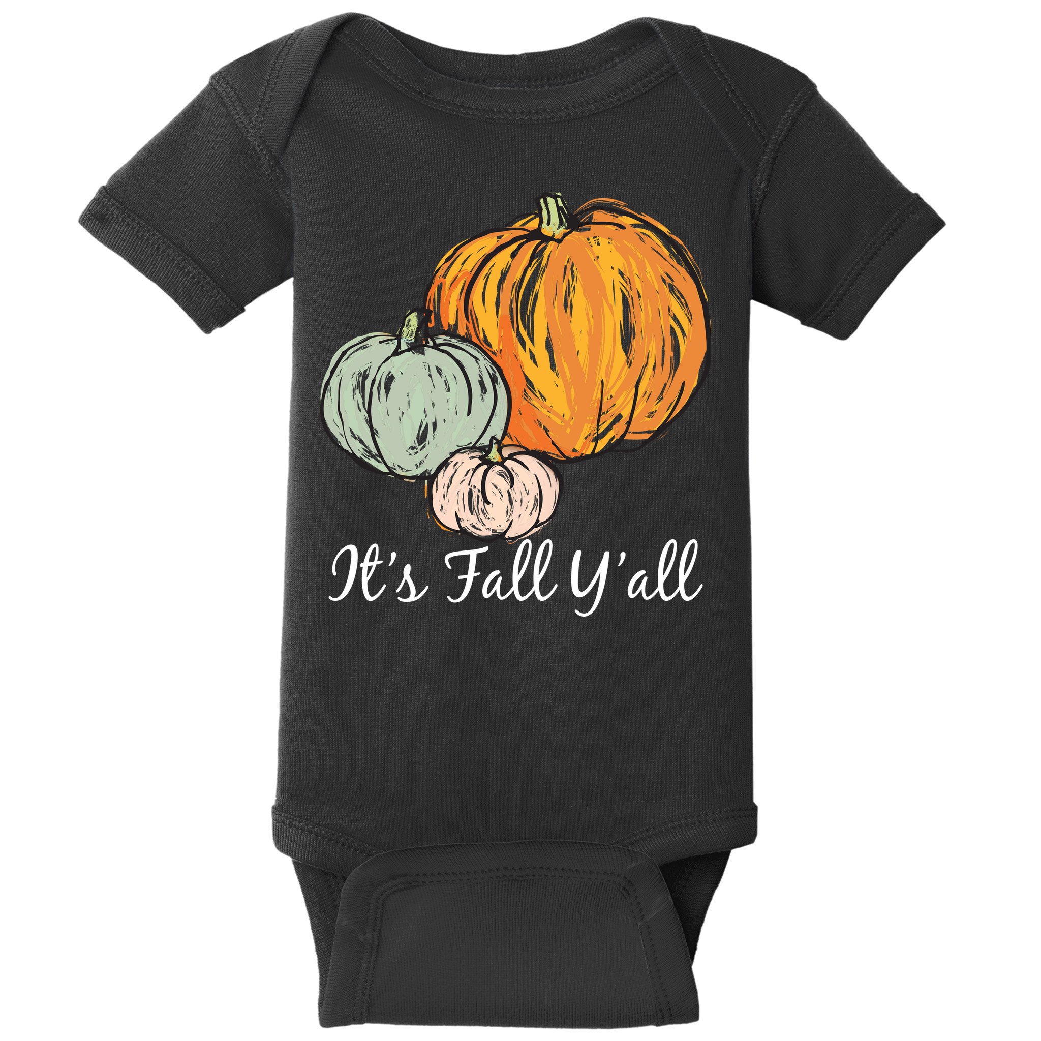 It's Fall Y'all Pumpkin Illustration Baby Bodysuit