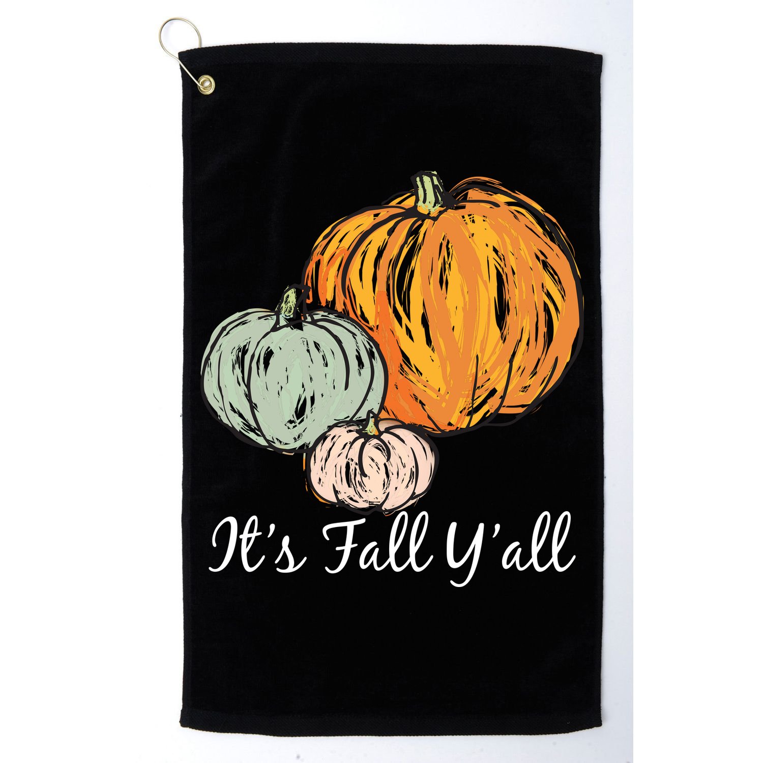It's Fall Y'all Pumpkin Illustration Golf Towel