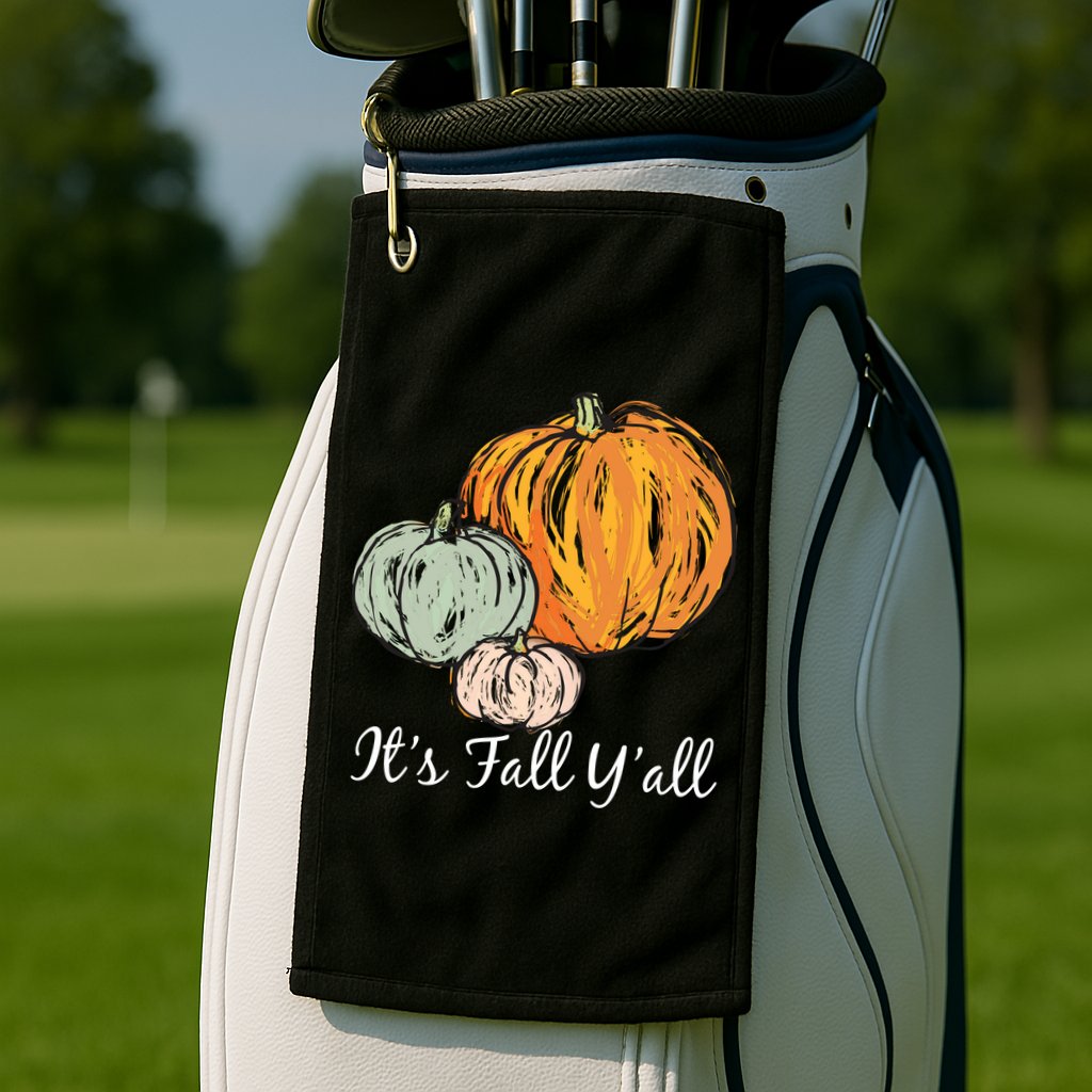 It's Fall Y'all Pumpkin Illustration Golf Towel