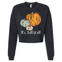 It's Fall Y'all Pumpkin Illustration Cropped Pullover Crew