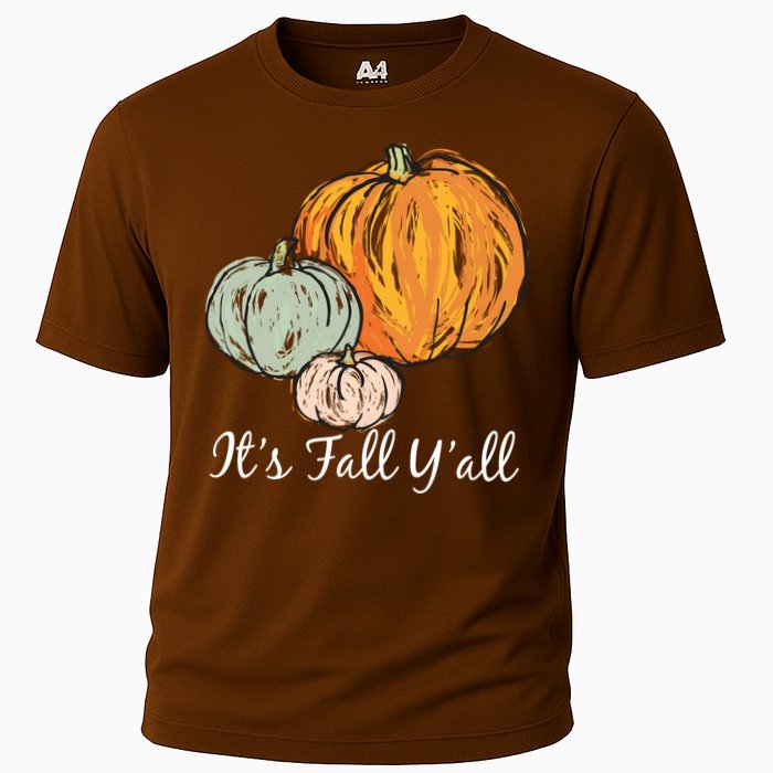 It's Fall Y'all Pumpkin Illustration Cooling Performance Crew T-Shirt
