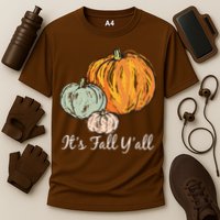 It's Fall Y'all Pumpkin Illustration Cooling Performance Crew T-Shirt