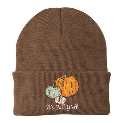 It's Fall Y'all Pumpkin Illustration Knit Cap Winter Beanie