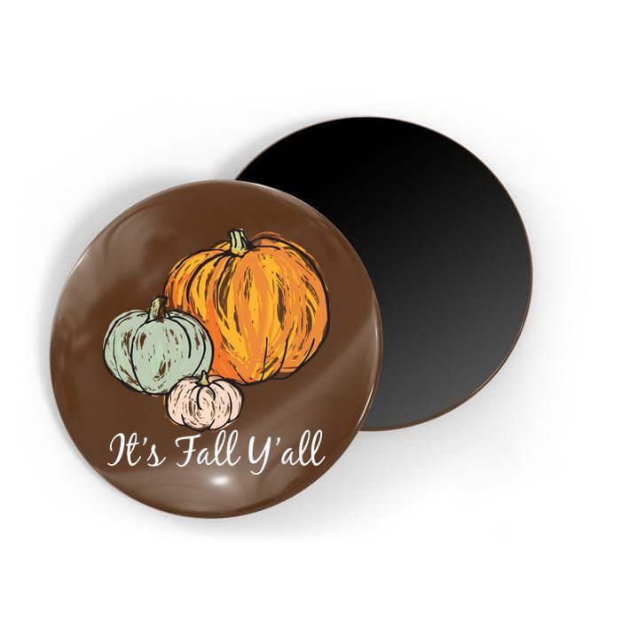 It's Fall Y'all Pumpkin Illustration Magnet