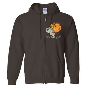 It's Fall Y'all Pumpkin Illustration Full Zip Hoodie