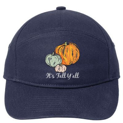 It's Fall Y'all Pumpkin Illustration 7-Panel Snapback Hat