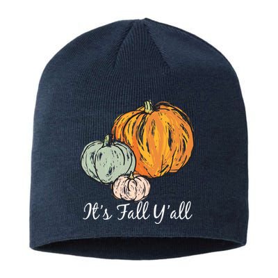 It's Fall Y'all Pumpkin Illustration Sustainable Beanie