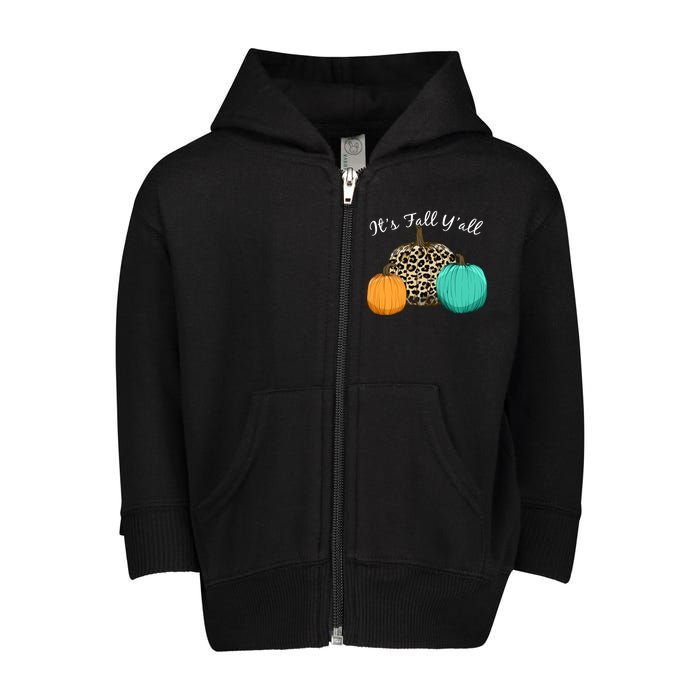 It's Fall Y'all Pumpkins Autumn Toddler Zip Fleece Hoodie