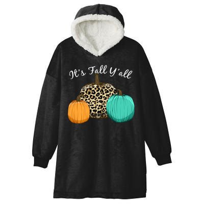 It's Fall Y'all Pumpkins Autumn Hooded Wearable Blanket