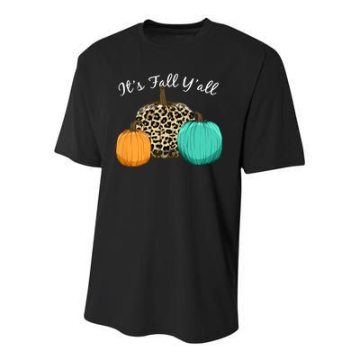 It's Fall Y'all Pumpkins Autumn Youth Performance Sprint T-Shirt