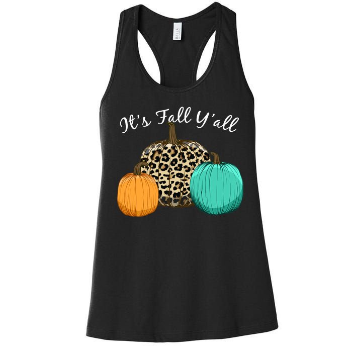 It's Fall Y'all Pumpkins Autumn Women's Racerback Tank