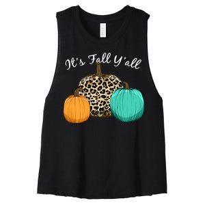 It's Fall Y'all Pumpkins Autumn Women's Racerback Cropped Tank