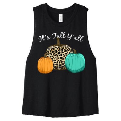 It's Fall Y'all Pumpkins Autumn Women's Racerback Cropped Tank