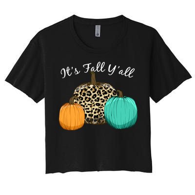 It's Fall Y'all Pumpkins Autumn Women's Crop Top Tee