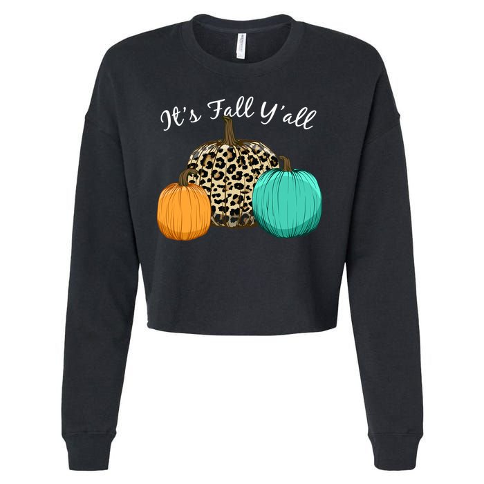 It's Fall Y'all Pumpkins Autumn Cropped Pullover Crew