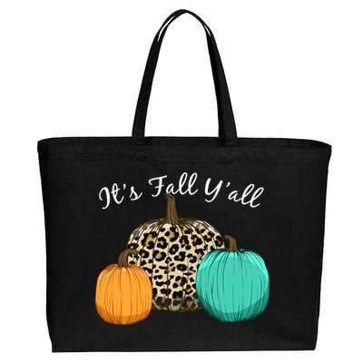 It's Fall Y'all Pumpkins Autumn Cotton Canvas Jumbo Tote