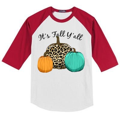 It's Fall Y'all Pumpkins Autumn Kids Colorblock Raglan Jersey