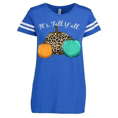 It's Fall Y'all Pumpkins Autumn Enza Ladies Jersey Football T-Shirt